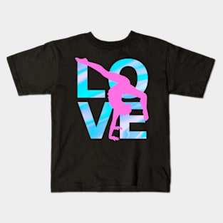 Love Gymnastics Gymnast Turns Flips Top Kids T-Shirt